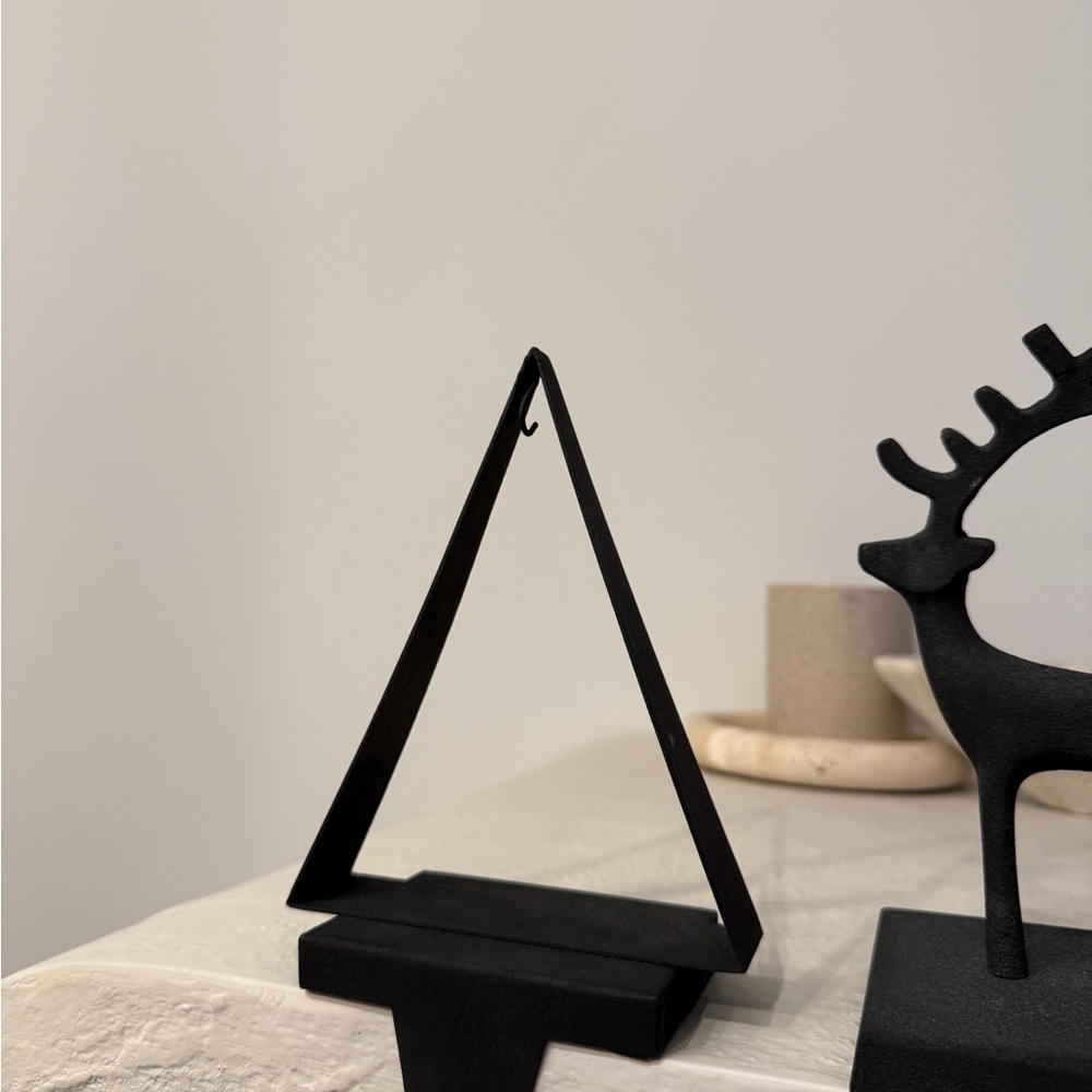 Crate & Barrel Black Christmas Tree Stocking Holder